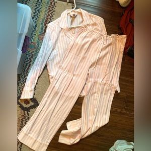 Victoria’s Secret Pink and White Striped Pajama Set